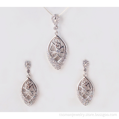 Unique Design Famous Brand 925 silver jewelry set